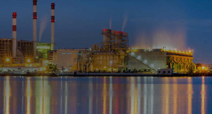 Energy plant at night